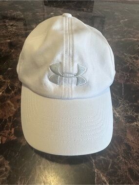 Under Armour Kids White Baseball Cap with Silver Logo